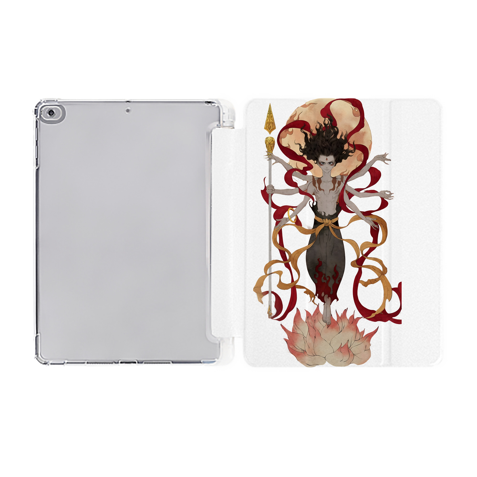 （画像用） Ne Zha 2 ナタ 魔童の大暴れ IPad ケース ペン収納付き 三つ折りスタンド PUレザー×シリコン 対応機種9.5/10.5/10.9インチ